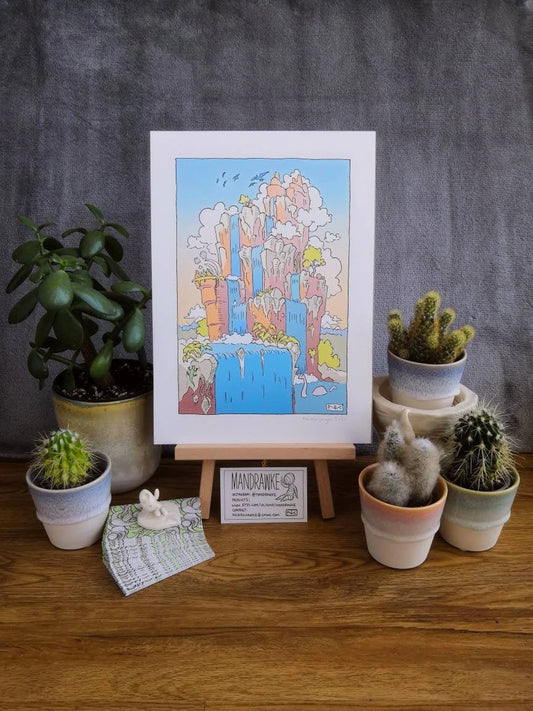 Toothy Tower Tower Falls A4 Print
