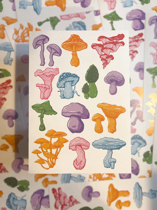 Mushrooms A4 Print