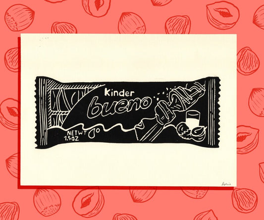 Kinder Bueno A5 Lino Print