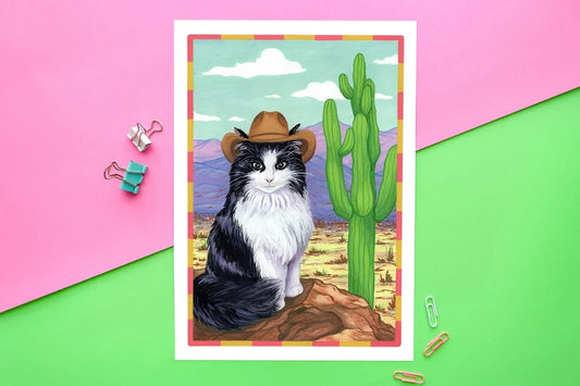 Cowboy Cat A4 Print
