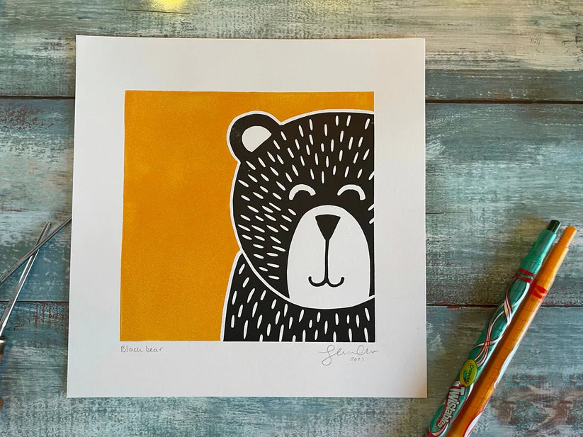 Yellow Bear Print