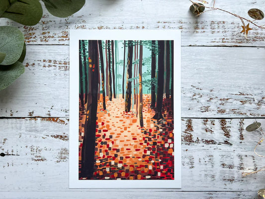 Abstract Autumn Woods A4 Print