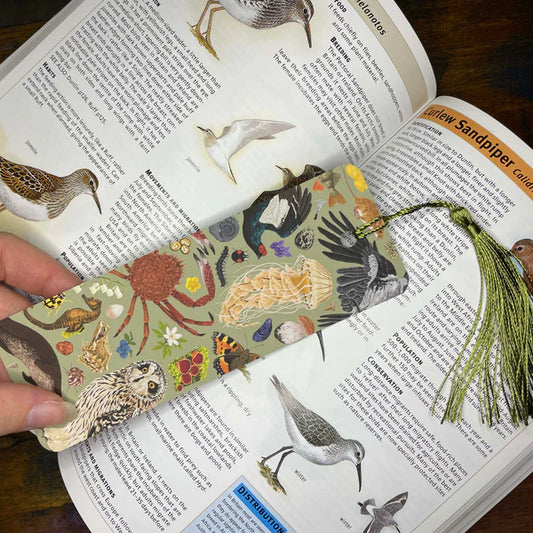 Green British Wildlife Illustrated Bookmark