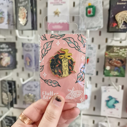 Burning Candle Enamel Pin
