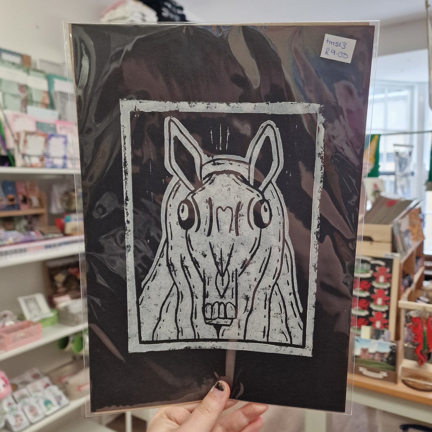 A4 Mari Lwyd Lino Prints