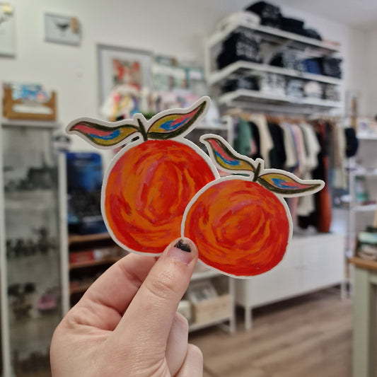 Orange sticker