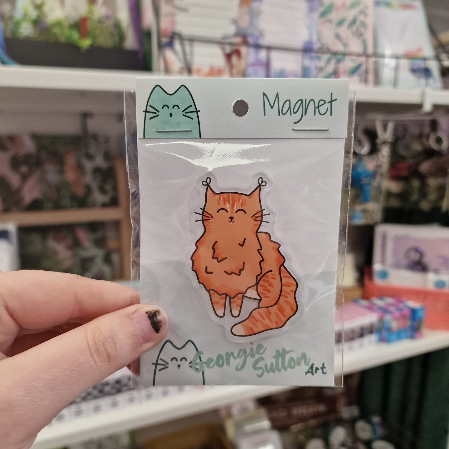 Fluffy Orange Cat Magnet