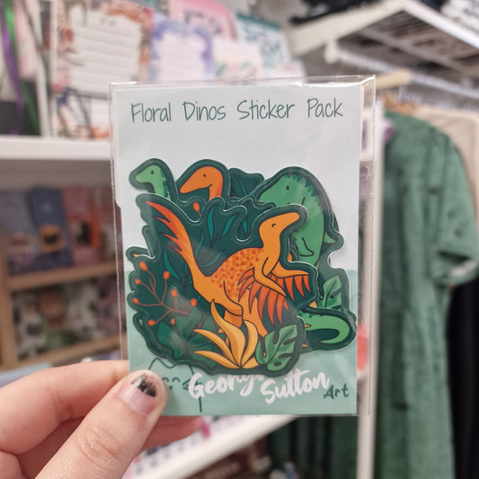Floral Dinos Sticker Pack
