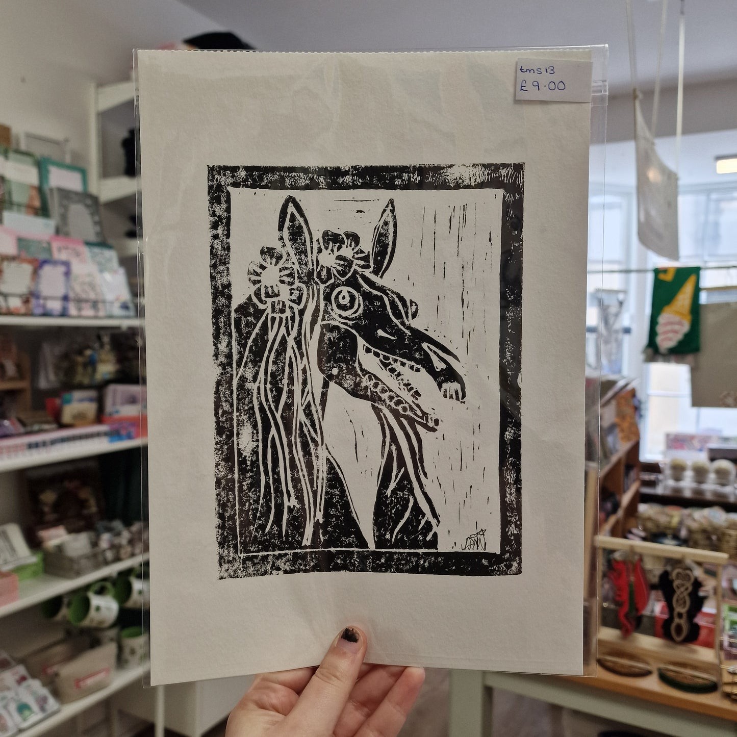 A4 Mari Lwyd Lino Prints