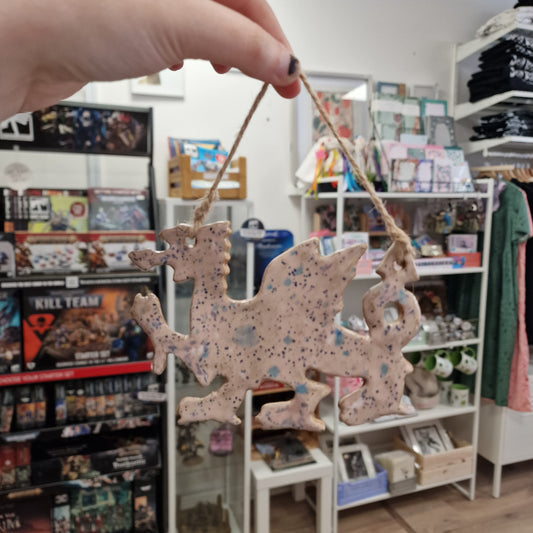 Pink Welsh Dragon Ceramic Wall Hanging